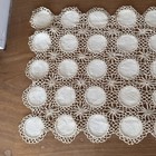 Vintage Crocheted Table Runner Embroidered Linen Inserts 30”x13" — photo 4