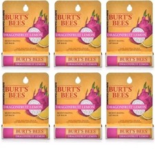 6 Burt's Bees Dragonfruit Moisturizing Lip Balms NEW