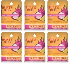 6 Burt's Bees Dragonfruit Moisturizing Lip Balms NEW
