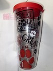 Terri’s Great Wolfe Lodge 24oz Souvenir Large Tumbler Clear Maroon Black White  — photo 1