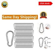 Durable 60 Pack of M8 Spring Snap Hooks, 500 Lbs Capacity for Outdoor Activities