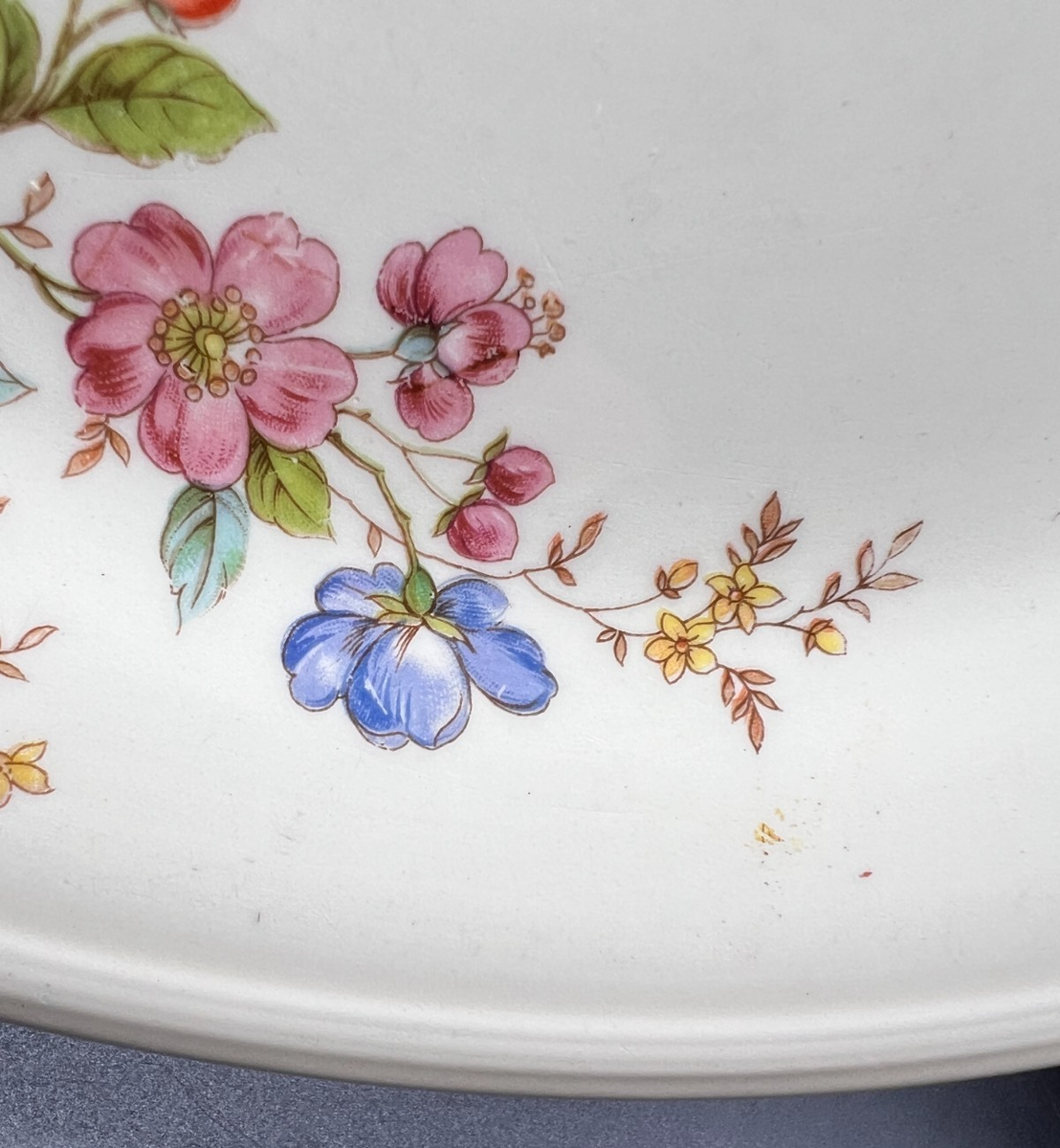 Edwin M. Knowles China Semi Vitreous Floral Platter | eBay