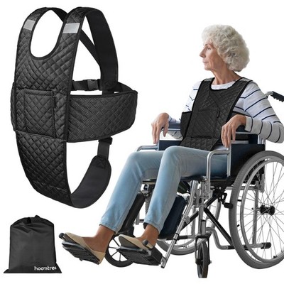 HOOMTREE Wheelchair Seatbelt with Pocket Seat Belts for Black 