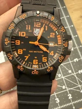 Luminox Leatherback Sea Turtle Giant 0320 black & orange Men's watch new battery