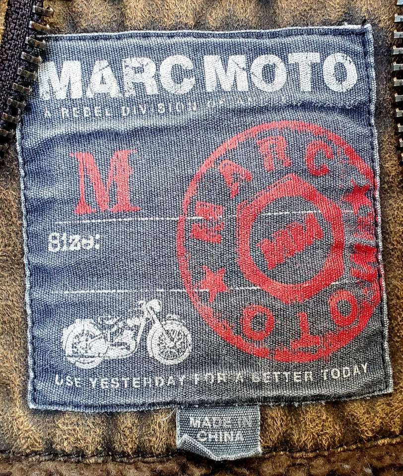 Andrew Marc Moto Distressed Brown Lined Motorcycle Vest ~ Adult Medium - Image 3 of 4