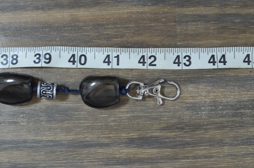 Polished Stone Belt Chain Silver Tone Metal Bead Brown Rock Southwestern Boho - Picture 6 of 6