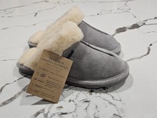 Bearpaw Loketta Gray Fog Size 7 Women's Suede Sheep Wool Slippers 2299W New NIB