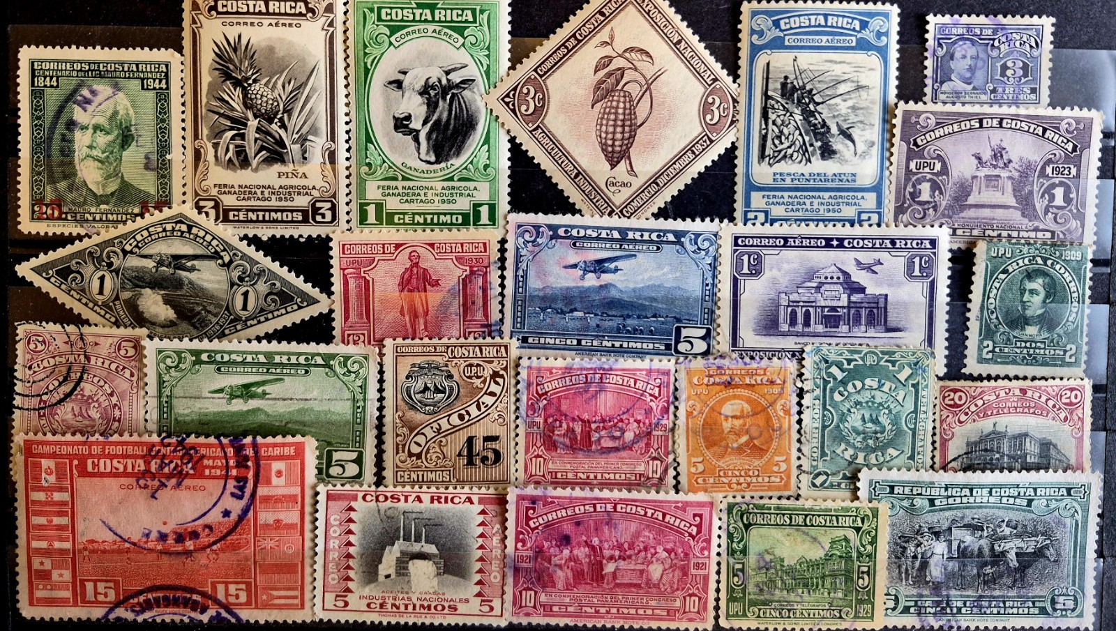 Antique Correos De COSTA RICA  Mixed LOT Mail . Stamps 1950's-1960' (Lots #3278)