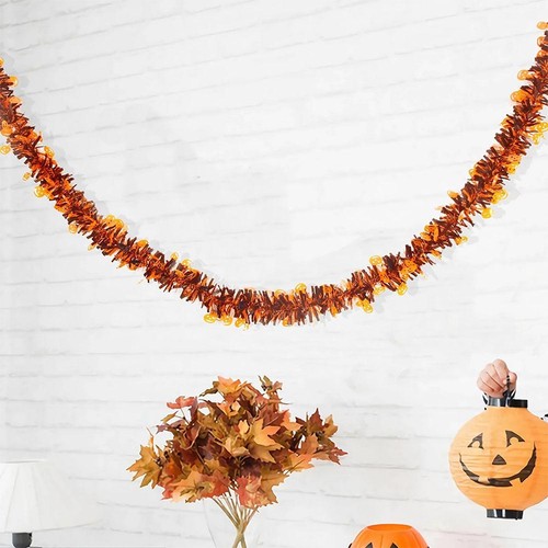Halloween Decorations Pumpkin Skull Bat Shiny Chunky Tinsel Hanging Part+y Swirl - Picture 16 of 22