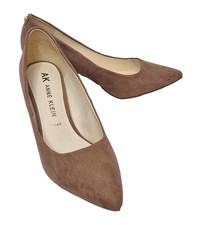 ANNE KLEIN Womens Lovely Kimery Nude Suedette Stiletto Heel Shoes EU 41 UK 8