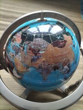 large world globe gold and semi precious gemstones 