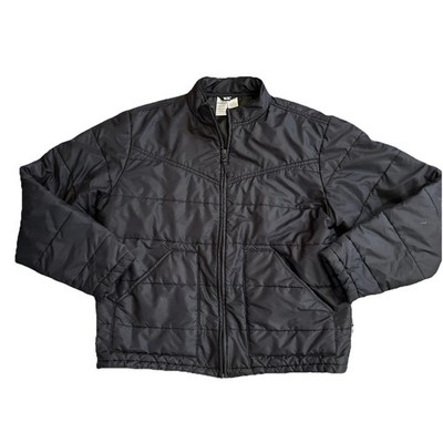 Walls Insulated Black Puffer Jacket Vintage Coat Mens Large Regular Zip Up