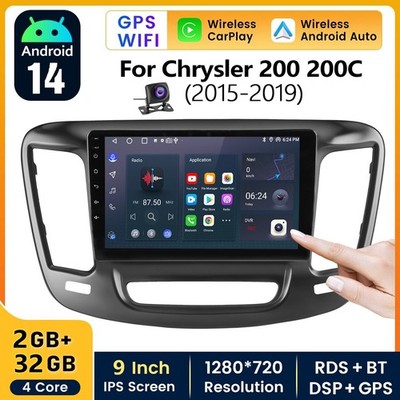 Car Radio Stereo GPS BT For Chrysler 200 200C 200S 2015-2019 with Backup Camera