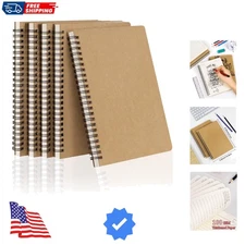 Spiral Notebooks A5 Lined 5Pcs College Ruled Journals Bulk Thick Paper for Wo...