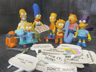 1990 Mattel Simpsons Figure Lot Homer Marge Bart Lisa Maggie Bartman Nelson