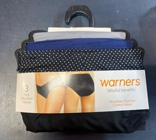 3 NWT Warner's Blissful Benefits Women's Assorted Color Comfort Hipsters 3XL/10
