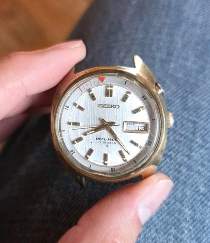 VINTAGE 1971 SEIKO BELL-MATIC 4006-6014 DAY-DATE 37mm AUTOMATIC WATCH for parts
