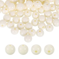 200pcs Creamy White Acrylic Round Beads 10mm Plastic Resin Loose Bead