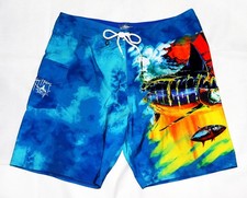Guy Harvey Men's Board Shorts Swim Beach Trunks Fish Outdoor Graphic Size 38