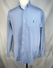 Ralph Lauren Yarmouth Pinpoint Oxford Button Up Blue Mens L