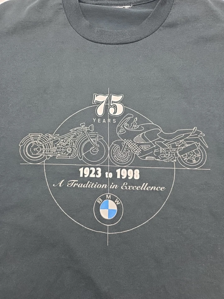 Camiseta vintage BMW 2XL 1998 negra gráfica motocicleta. #39111 Foto 2 de 4