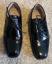 Florsheim Boys Black Reveal Bike Jr. Oxford Dress Shoes Sz 7