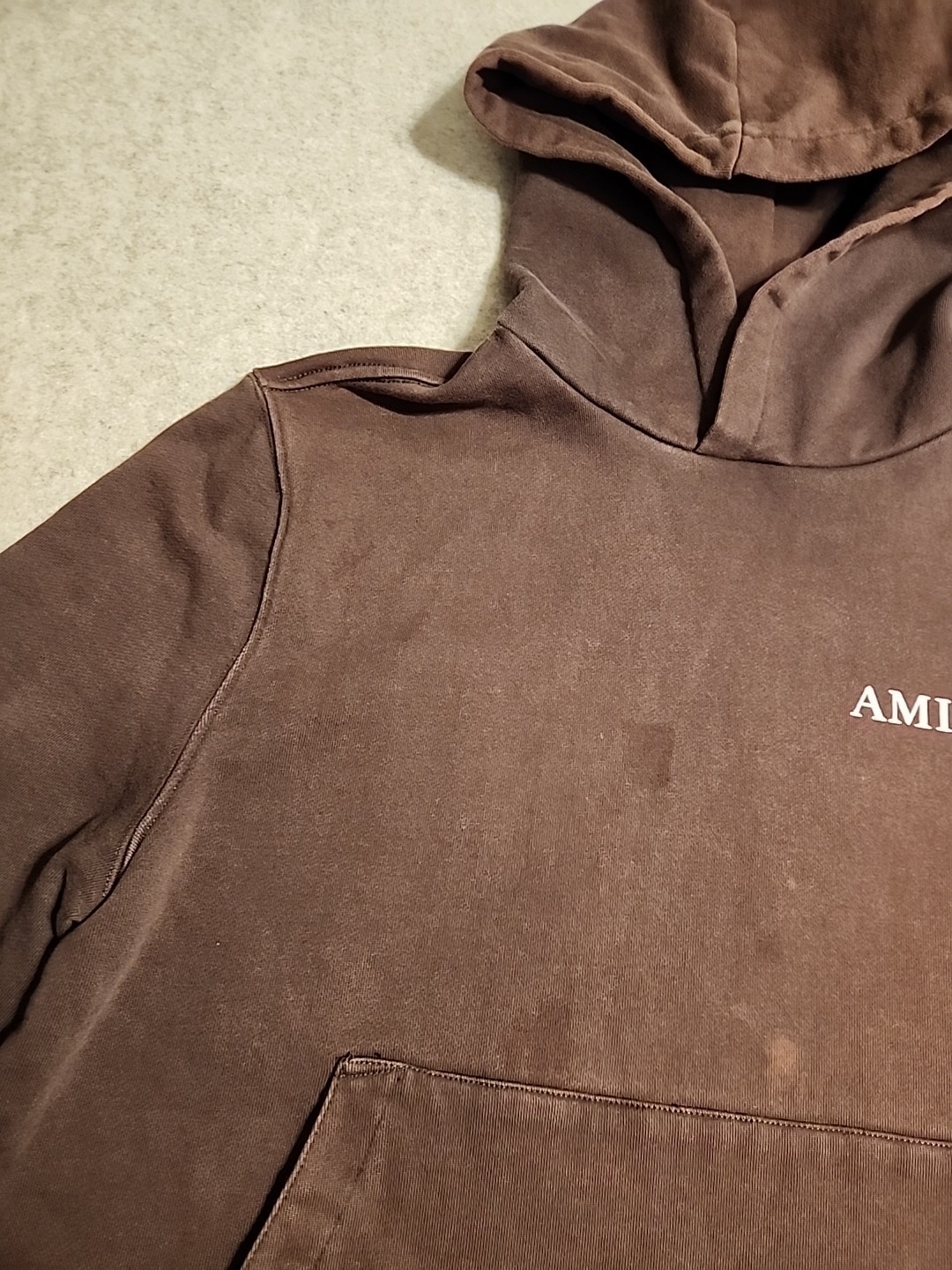 Authentic Amiri Brown Core Logo Hoodie brown color rust faded distressed L USA