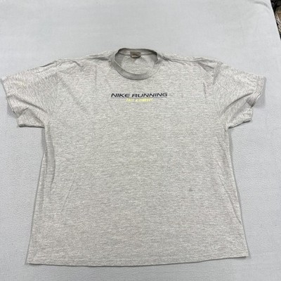 Vintage Nike Shirt Mens XL Gray Running Slogan Get A Stampede Tee USA 90s