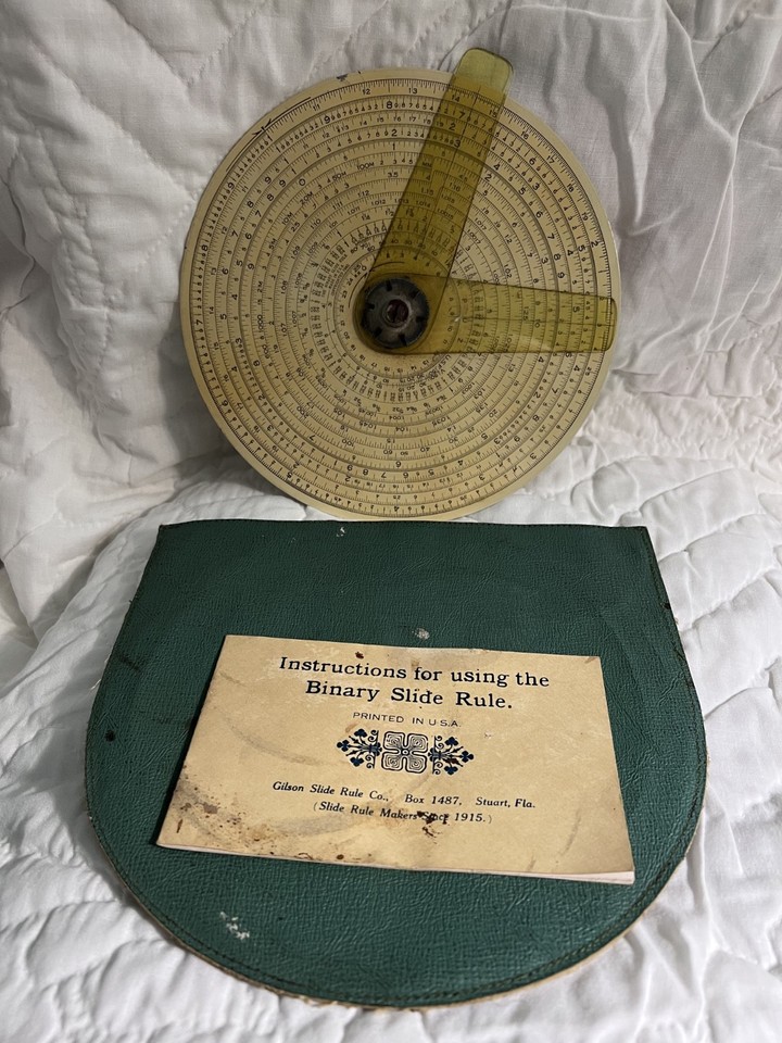 The Gilson Binary is a rare circular slide rule variant — its unusual binary-type disc design makes it a genuine conversation piece that most math nerds have never even seen.