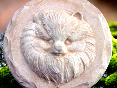 Pomeranian mold plaster concrete cement ABS plastic dog mould 8.75'' x 3/4''