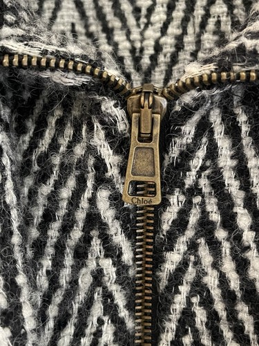 Chloé Cult Stripe Oversized Cocoon Coat Waist Long Coat Size Small 38 - Picture 4 of 20