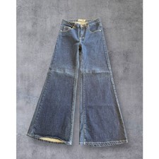 TRF Denim by Zara Womens Extra Wide Leg High Waist Dark Blue Jeans Sz 6