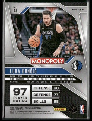 Luka Doncic 2024-25 Panini Prizm Monopoly Red Prizms #49 | eBay