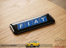 LOGO RESINATO A RILIEVO FIAT PER VOLANTE primi anni '90 | 4,5x1,5 cm