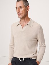 Merino Johnny-Collar Sweater Polo-Banana Republic|29568