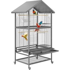 1.67(m) Bird Cage, Parrot Finch Macaw Conure w/ Perch, Wheels, Stand, Top