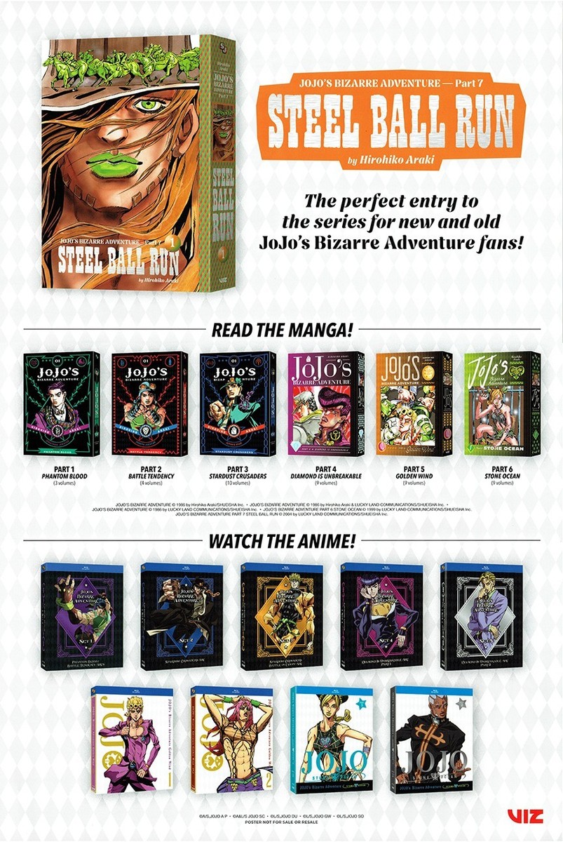 STEEL BALL RUN Hirohiko Araki POSTER Johnny Joestar JOJO'S BIZARRE