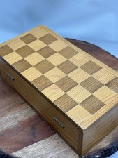 Handmade Wooden Storage Chess Checkers Box Hi...