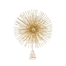 Gold Exploding Star Glitter Tree Topper - 35cm - Christmas - Floralsilk