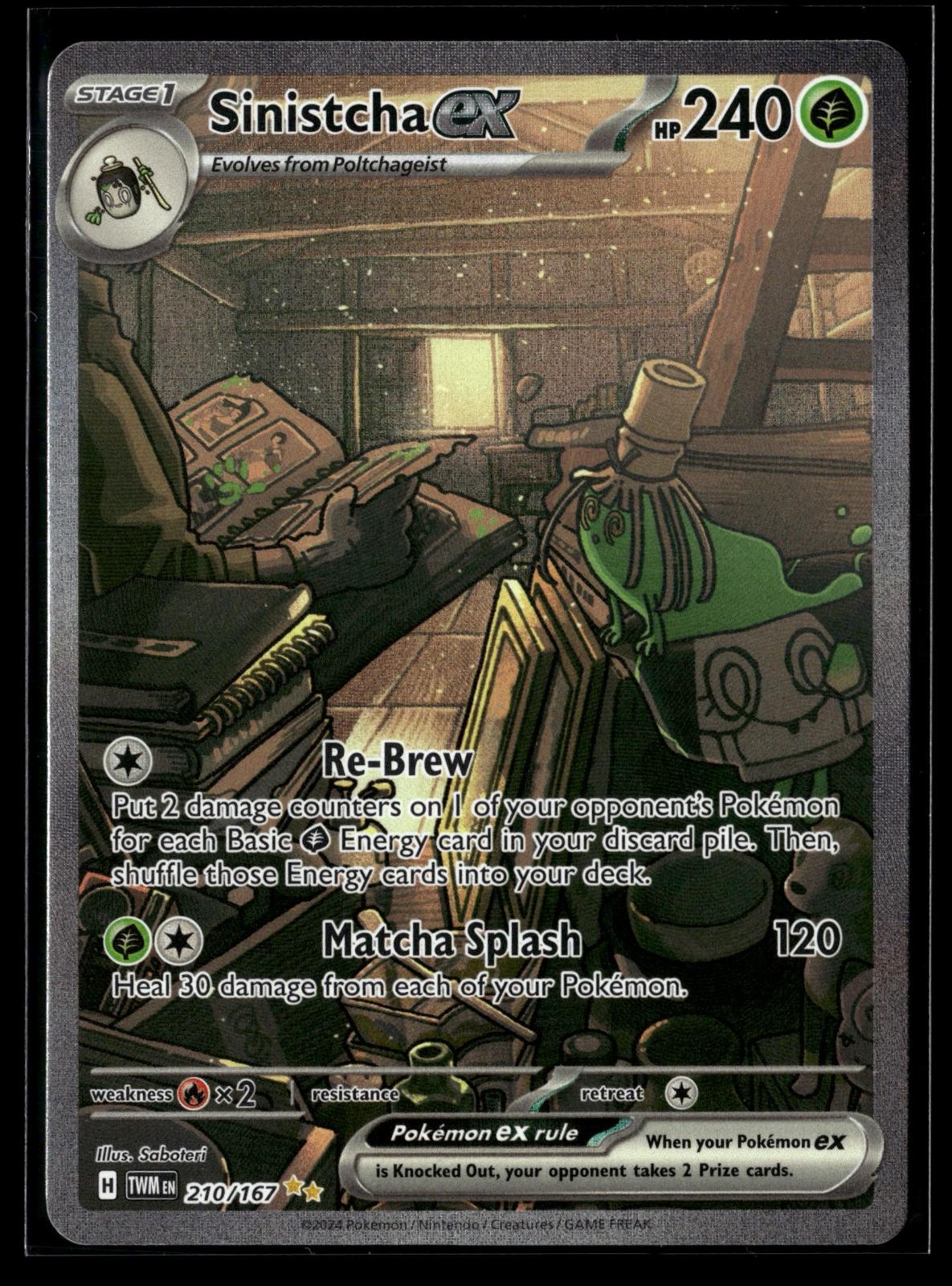 Sinistcha ex 210/167 Special Illustration Rare Twilight Masquerade Pokemon NM/M