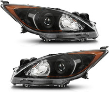 Headlights Assembly Front Headlamp Left and Right Side Fit Mazda 3 2010-2013 Cle
