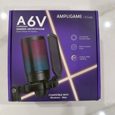 FIFINE Gaming USB Microphone for PC PS5, Condenser Mic with Quick Mute, RGB Indi