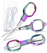 Folding Travel Scissors 2 Pack, Safety TSA-Compliant and Small Portable with ...
