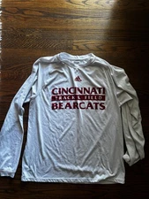 cincinnati bearcats long sleve dri-fit tshirt sz small adias  