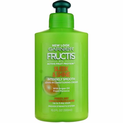 4 Pack Garnier Fructis Sleek & Shine Leave-In Conditioning Cream, 10.2 fl oz