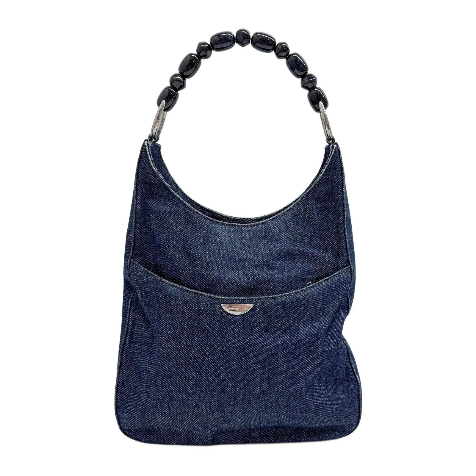 Dior — DIOR Maris Pearl Blue Denim Shoulder Bag