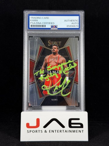 Kama Auto Inscribed 2022 Panini Select #175 PSA WWE