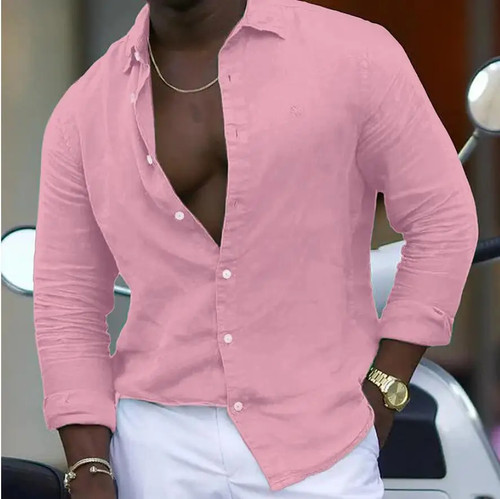 Camicia Coppie Primavera Ed Estate Nuova Coppie Stessa Casual Manica Lunga. - Foto 9 di 27