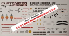 Star Trek CUSTOMIZABLE Decals for TOS USS Enterprise 1:1000 w/ Botany Bay decals