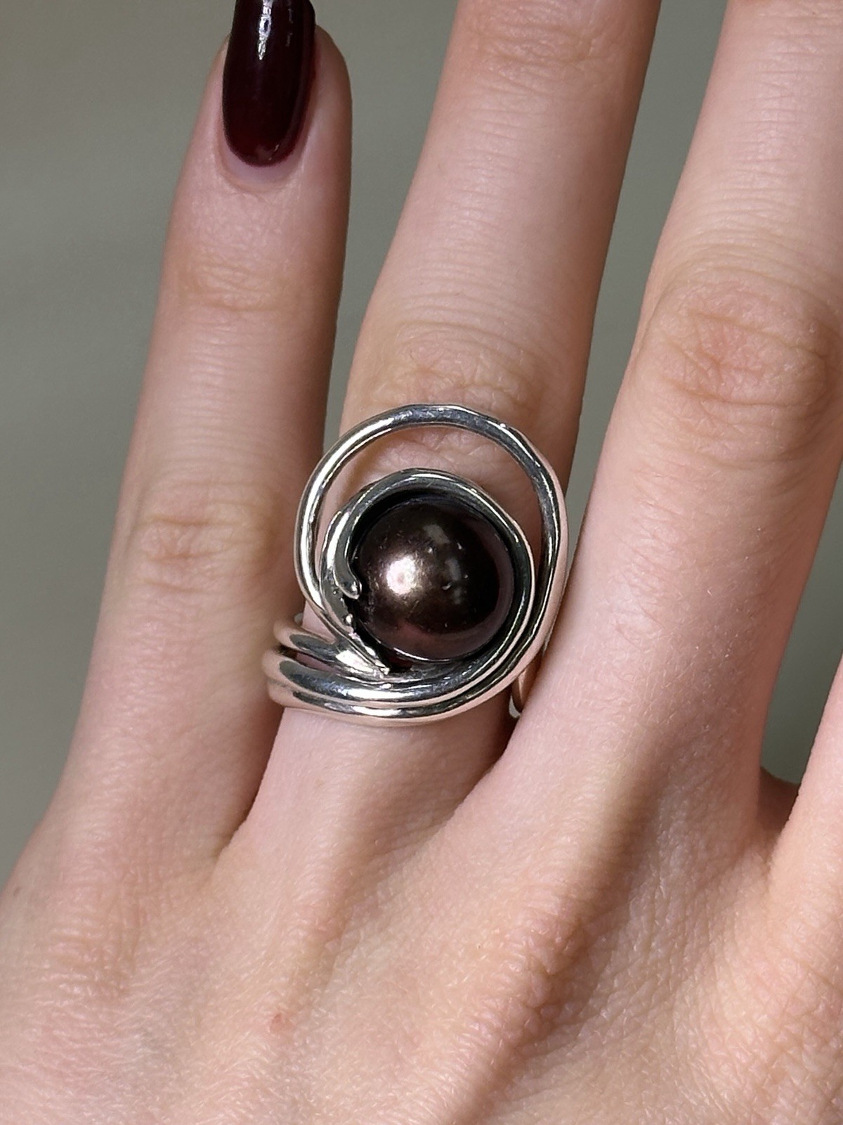 Sterling Silver 925 Ring & Freshwater Pearl, Sz 7